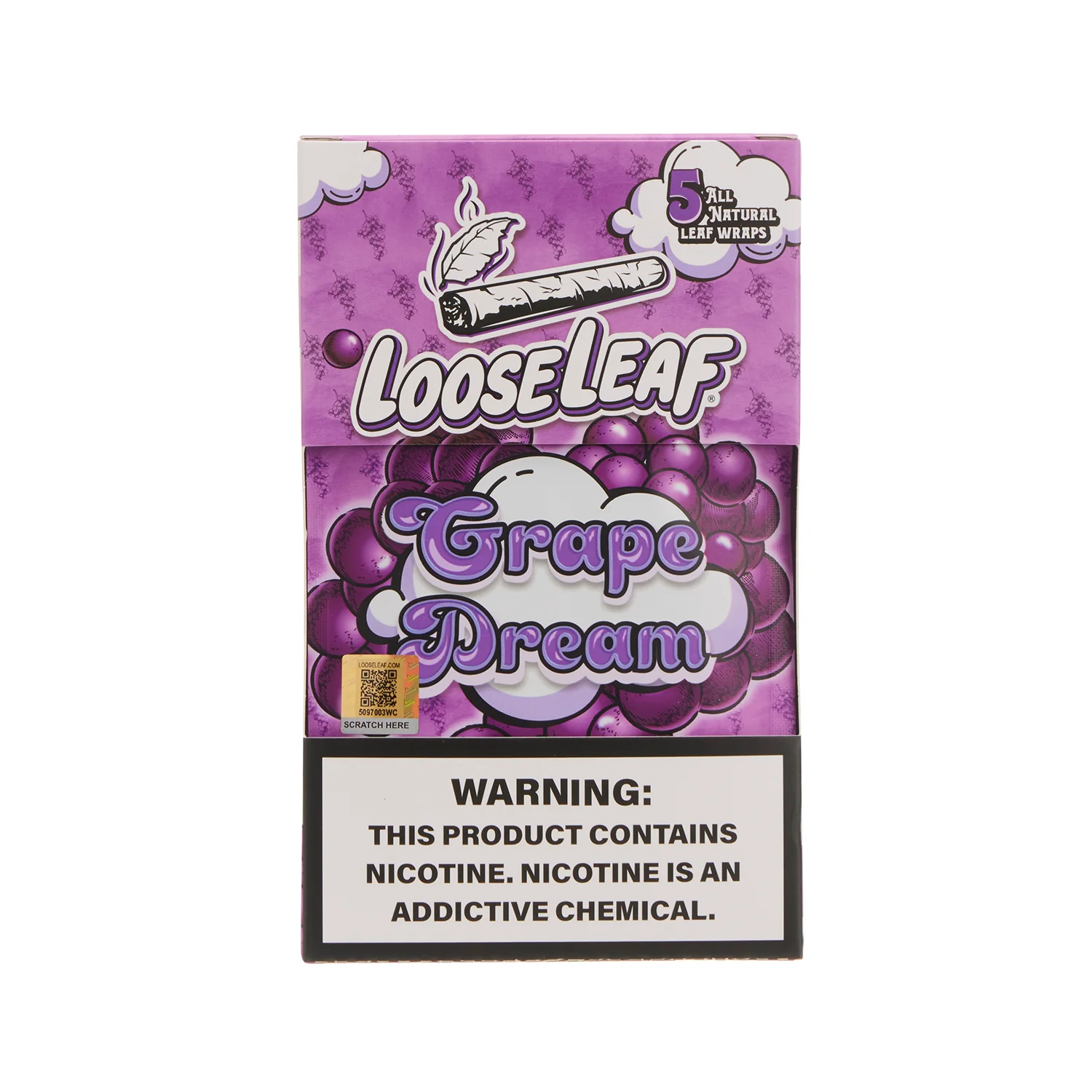 GRAPE DREAM LOOSELEAF 5-PACK WRAPS (40 COUNT)